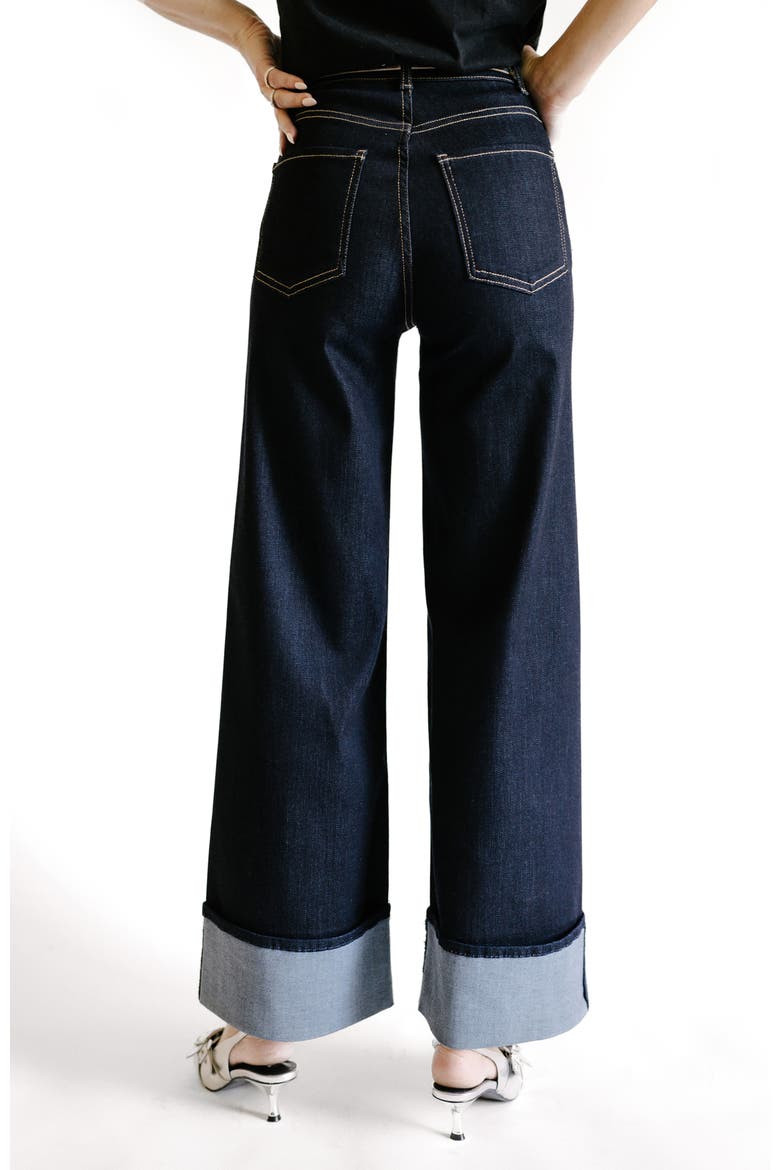x @closetchoreography  The Base Wide Cuffed  Leg Jeans, Alternate, color, rinse wash