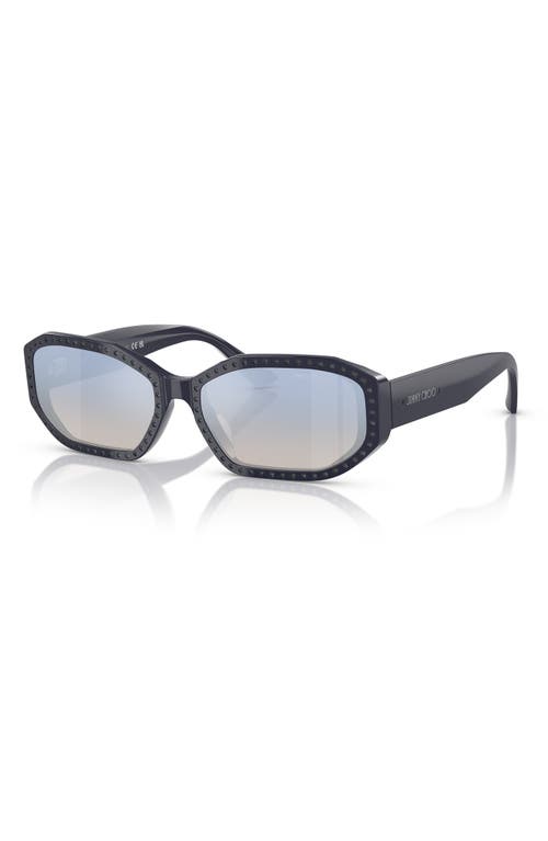 Jimmy Choo Eyewear Oval Frame Sunglasses In Blue Silver