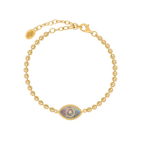 Lucky Charisma Evil Eye Mother of Pearl Bracelet