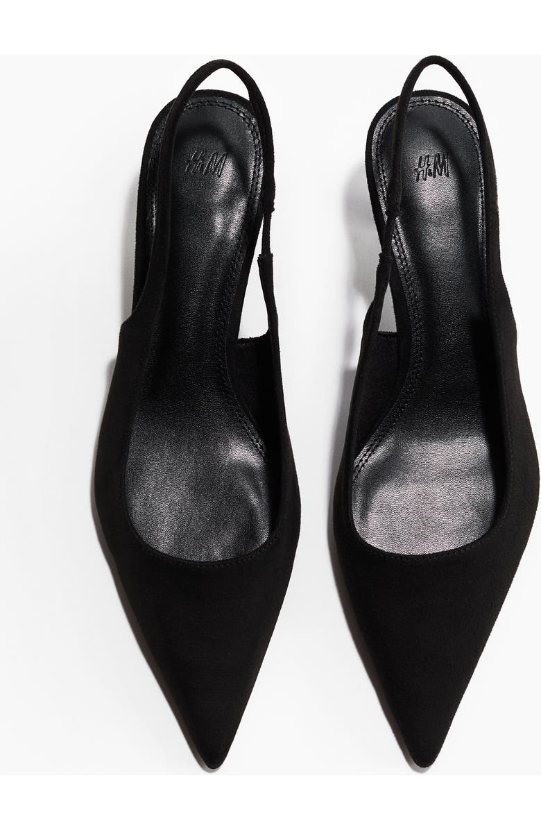 H&M Slingback Court Shoes, Alternate, color, Black