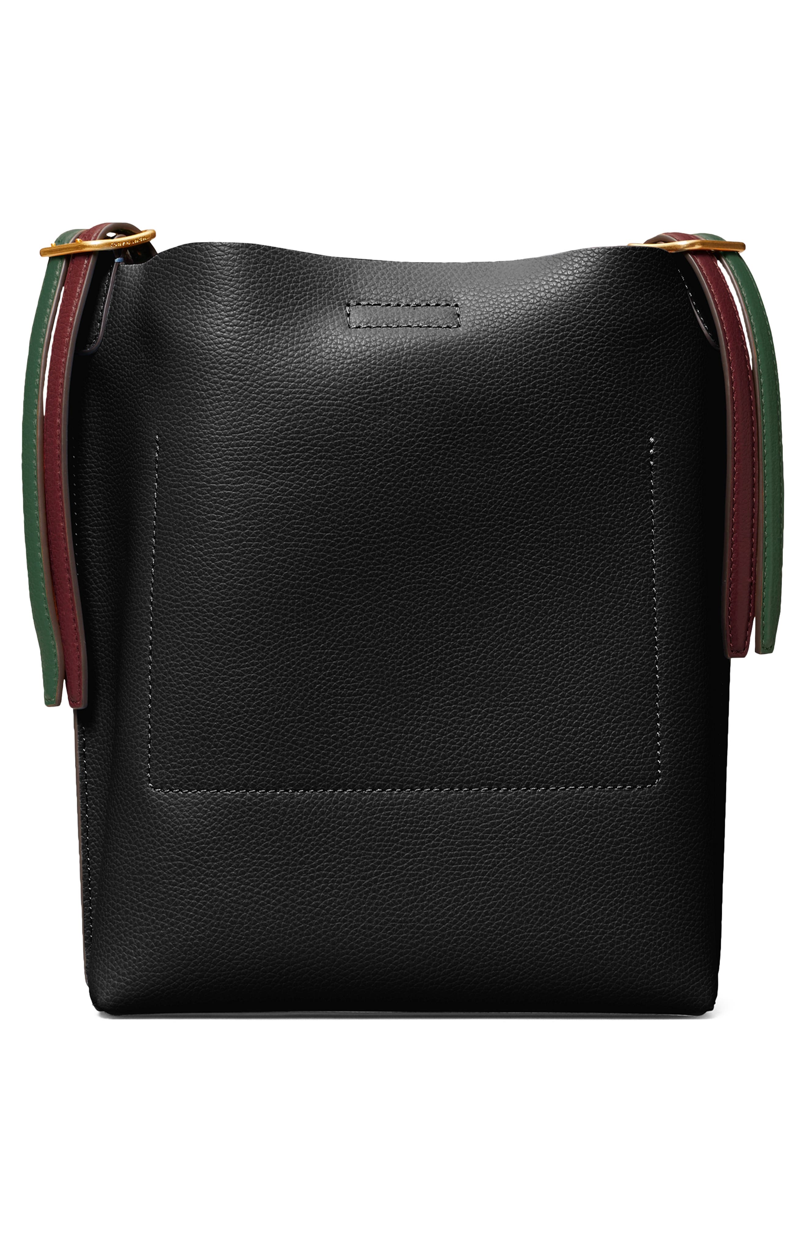 Tory Burch Perry Leather Bucket Bag, Alternate, color, 