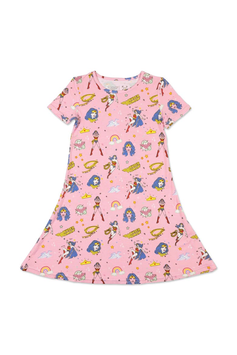 Kids' Wonder Woman Short Sleeve Dress, Main, color, Wonder Woman