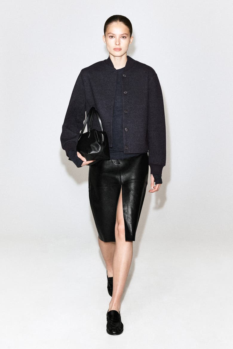 Boiled Wool-blend Bomber Jacket, Main, color, CHARCOAL MÉLANGE