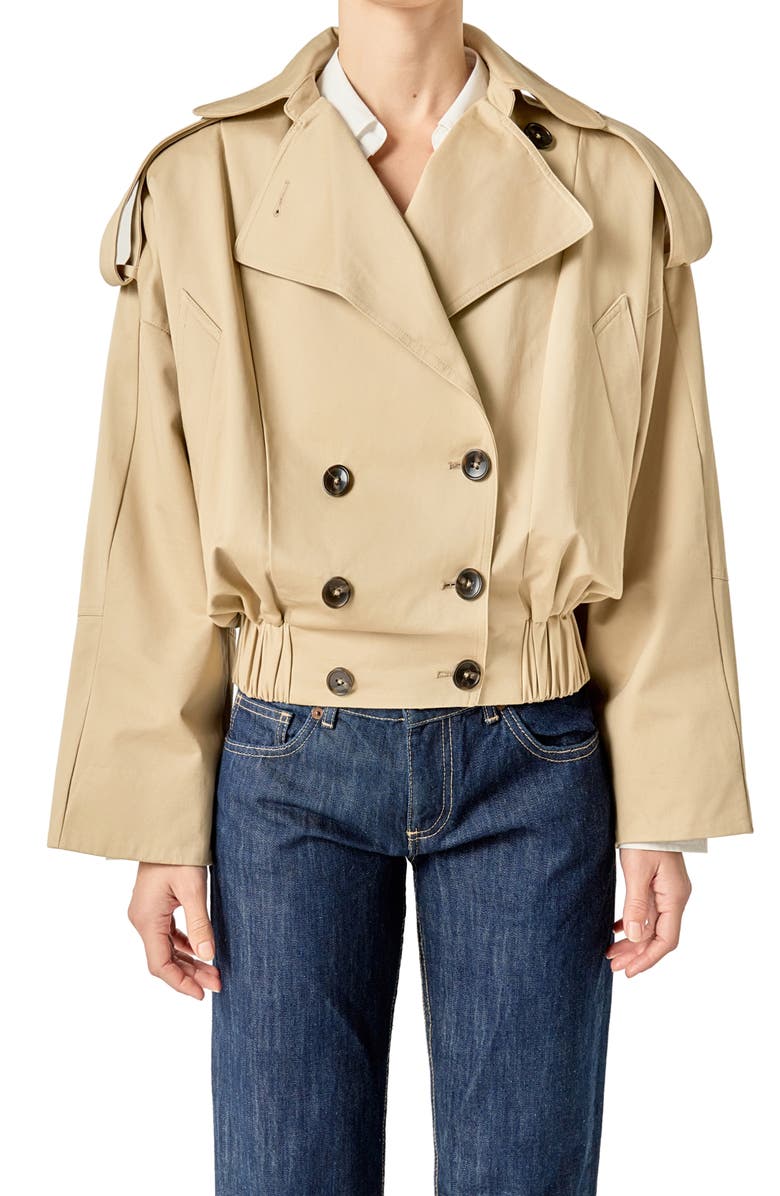 English Factory Double Breasted Trench Coat, Alternate, color, Beige