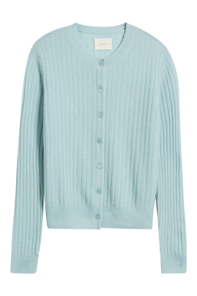 Danae Rib Cashmere Cardigan, Alternate, color, GLASS SLIPPER