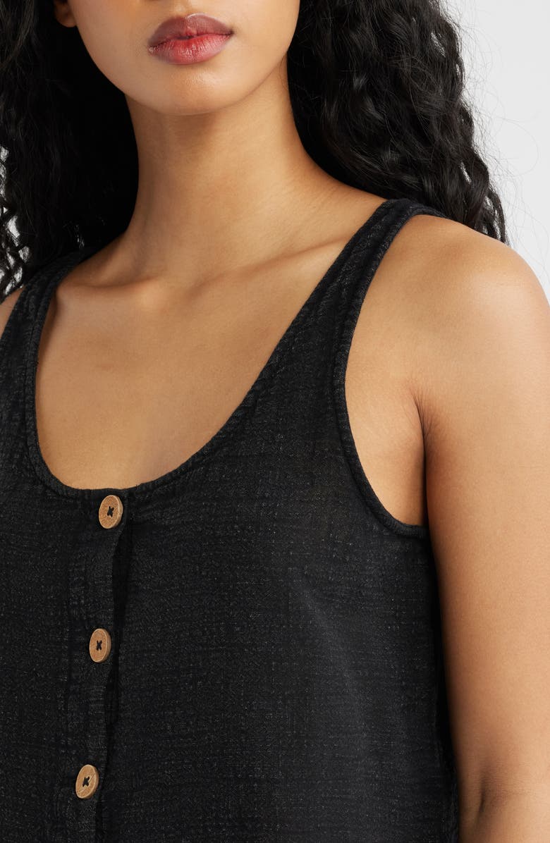 Rip Curl Classic Surf Cotton Crop Button-Up Tank, Alternate, color, Washed Black