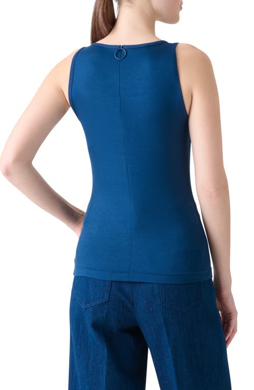 Akris Punto Dot Detail Sleeveless Stretch Modal Top In Blue