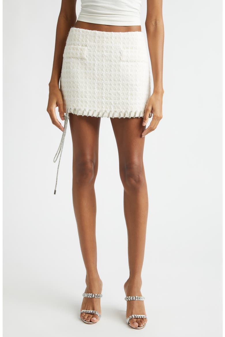 Tweed Lady Miniskirt, Main, color, CREAM WHITE