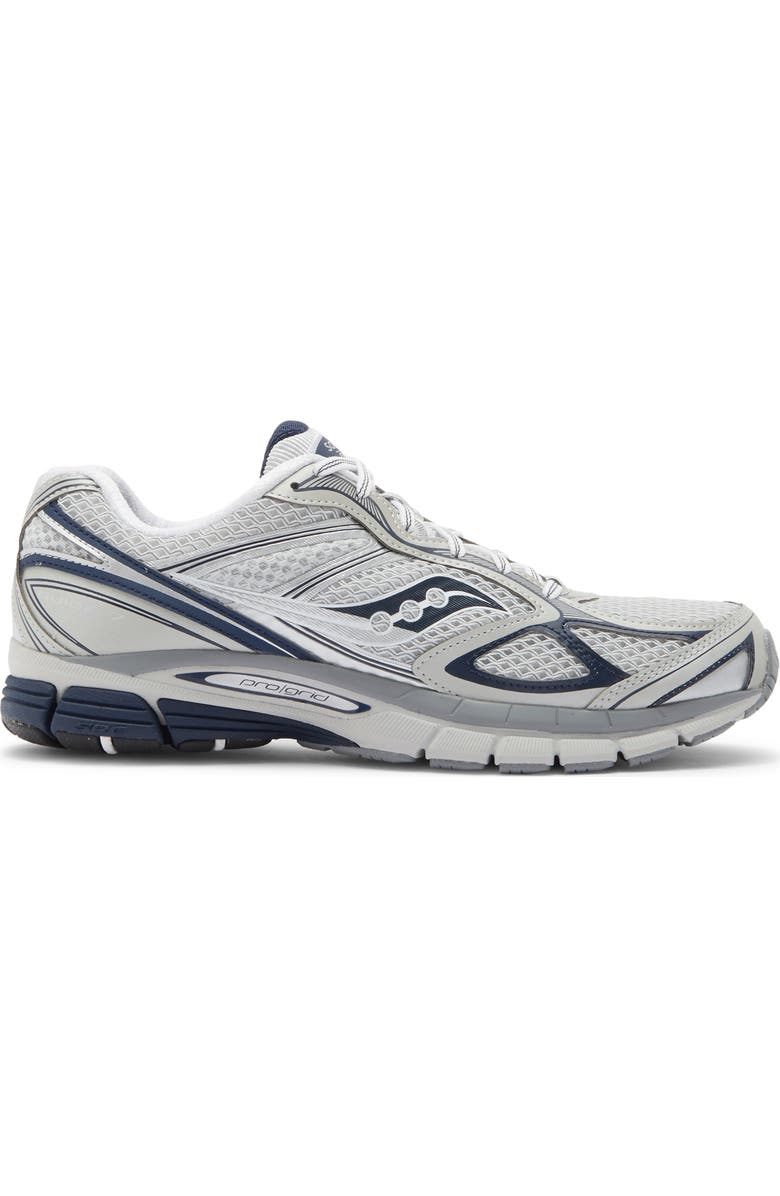Saucony Gender Inclusive ProGrid Guide 7 Sneaker, Alternate, color, Oyster/ Navy