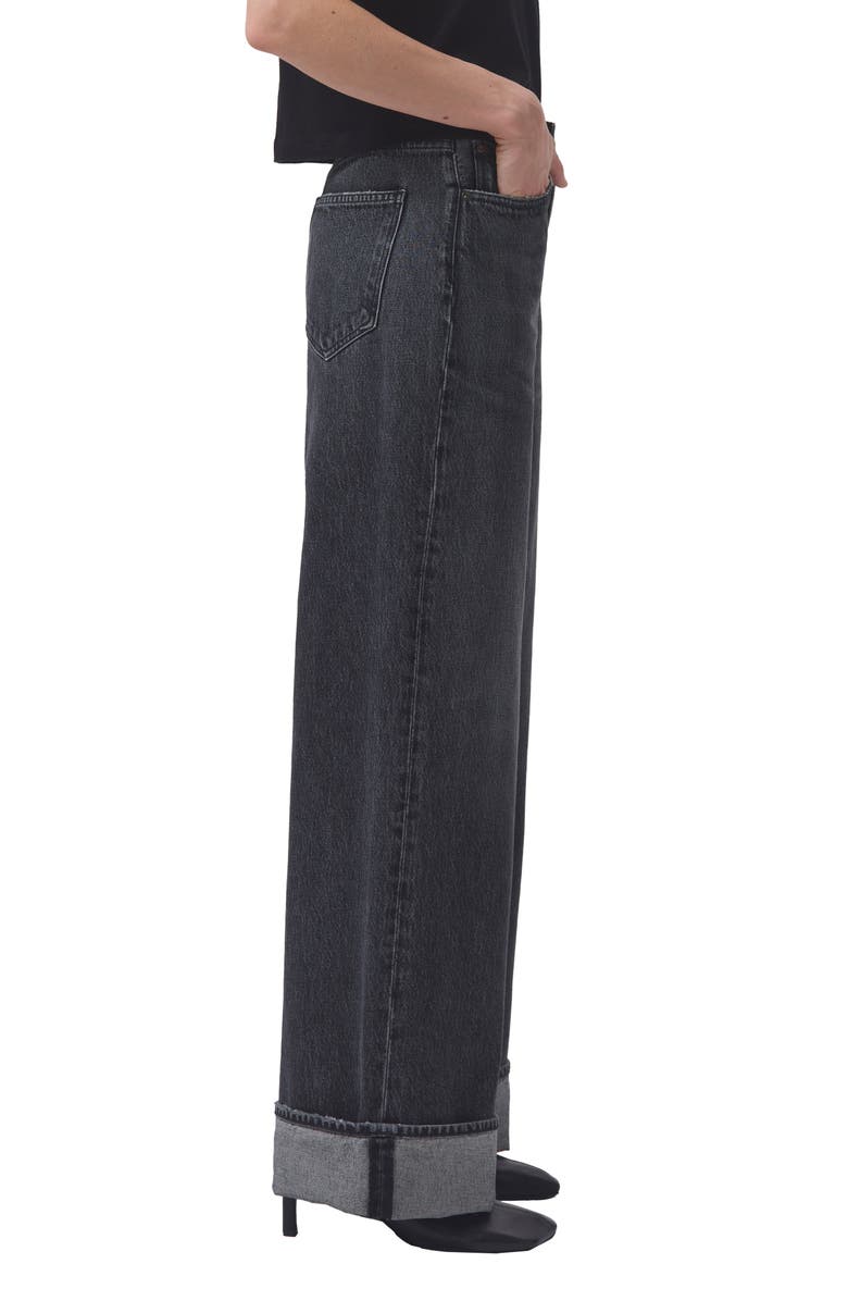 AGOLDE Dame Cuffed Organic Cotton Wide Leg Jeans, Alternate, color, Ditch