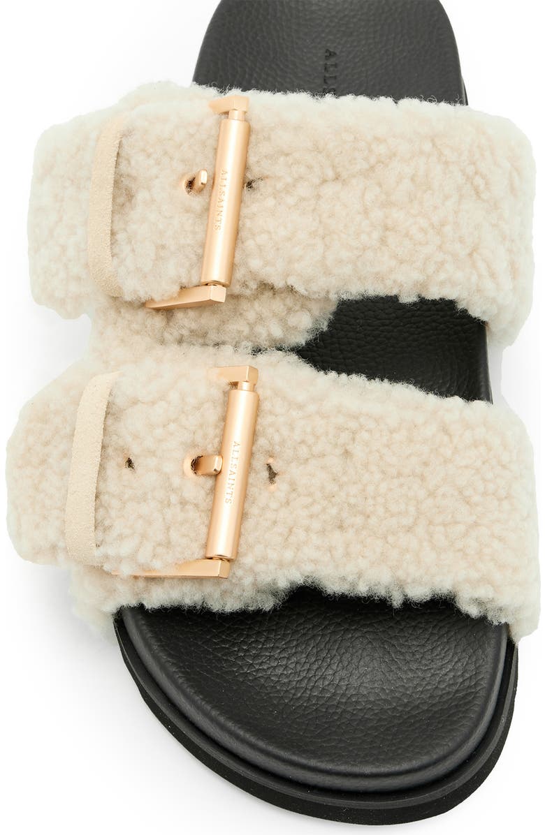 AllSaints Sian Genuine Shearling Sandal, Alternate, color,