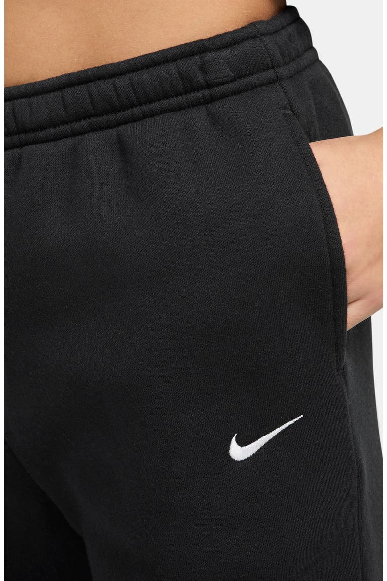 Kids' Sportswear Studio Fleece Open Hem Pants, Alternate, color, 010 BLACK/WHITE