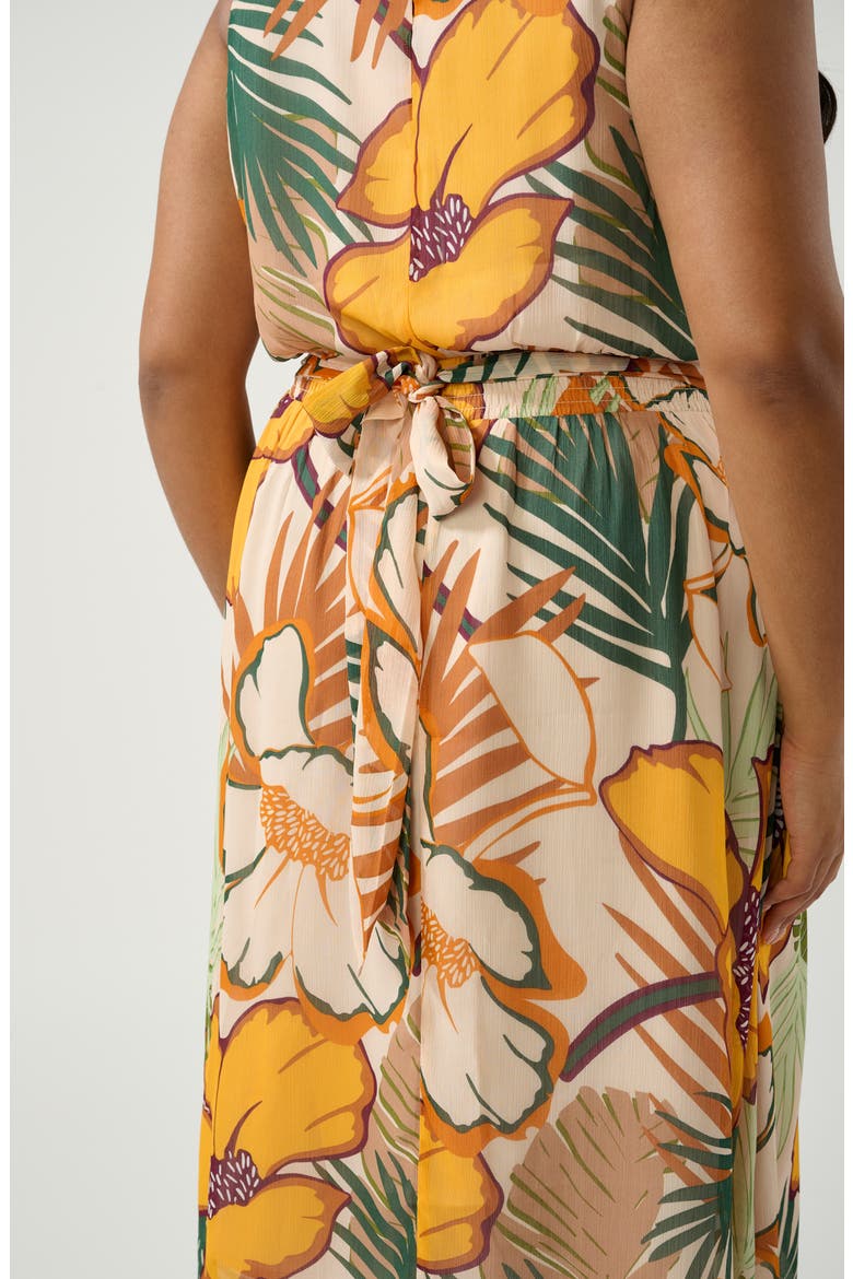 Paradisa Print Back Tie Midi Dress, Alternate, color, PRIMROSE/ FERN