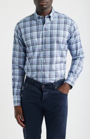 Peter Millar Swope Plaid Performance Twill Button-Down Shirt