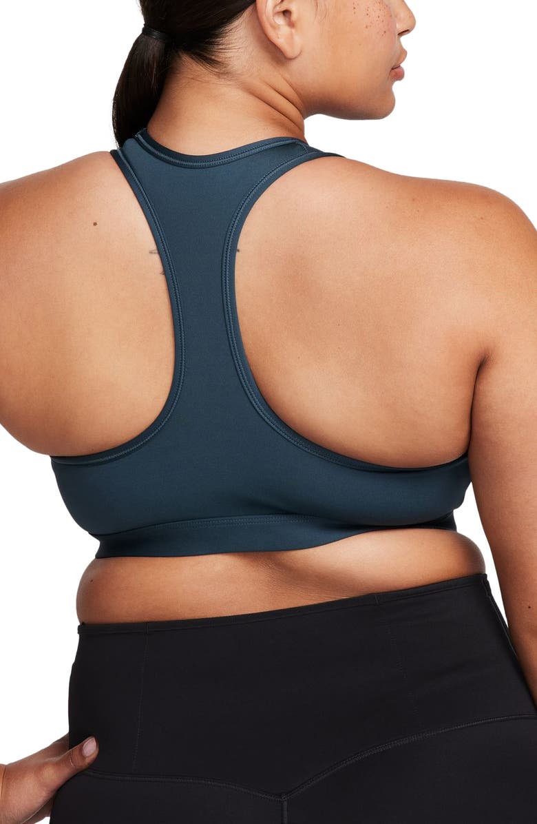 Nike Dri-FIT Swoosh Medium Support Padded Sports Bra, Alternate, color, Deep Jungle/ White