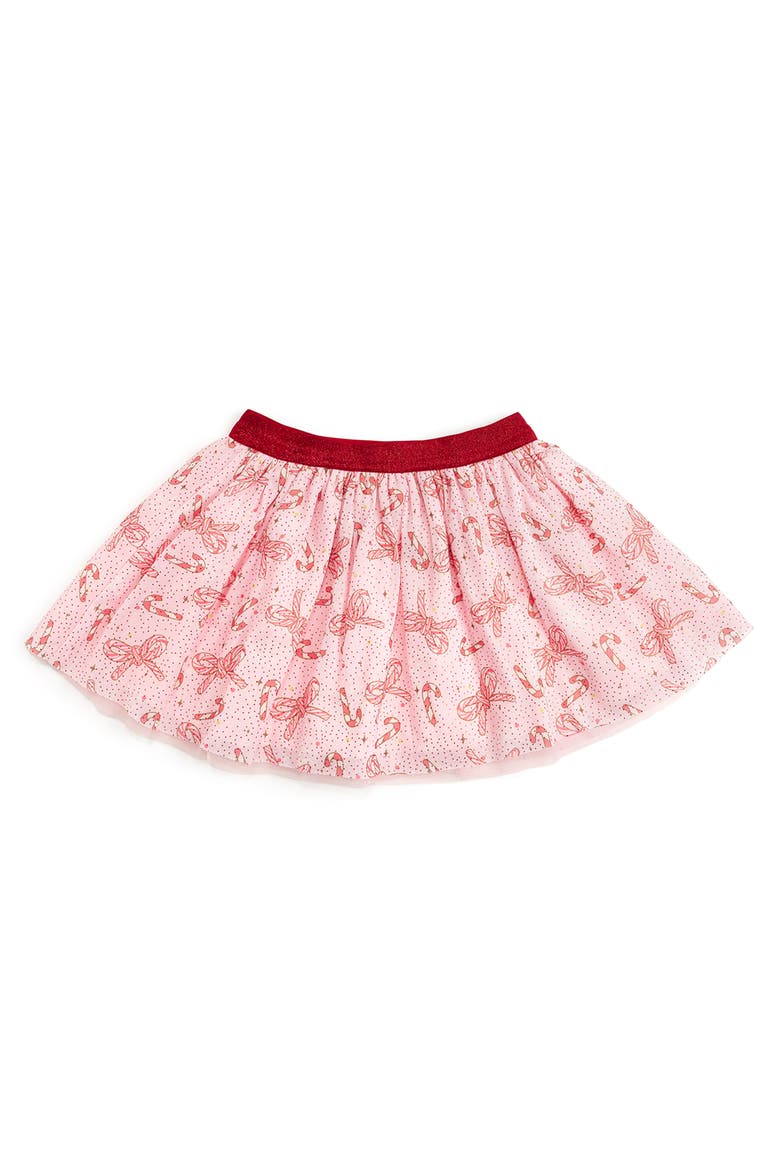 Candy Cane Bow Printed Christmas Tutu, Main, color, Pink
