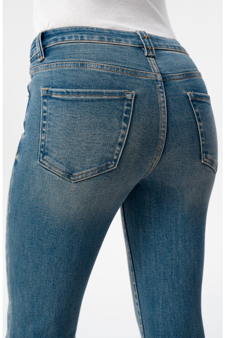 Star Rivet Mid Rise Flare Jeans, Alternate, color, VINTAGE MEDIUM BLUE