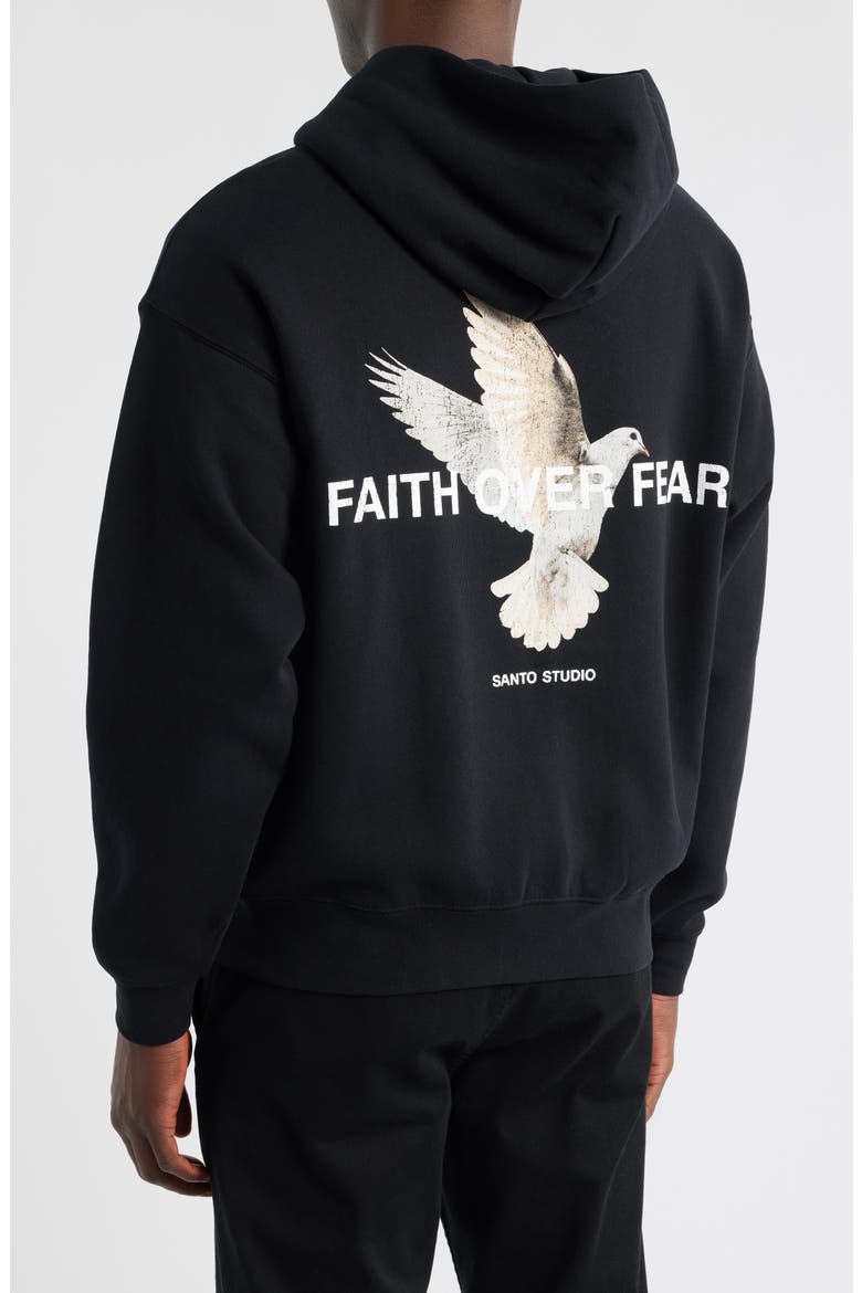 Faith over Fear Fleece Zip Hoodie, Alternate, color, BLACK