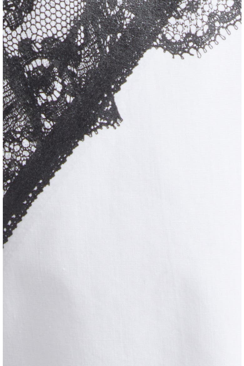 Trompe l'Oeil Lingerie Poplin Boxer Shorts, Alternate, color, WHITE