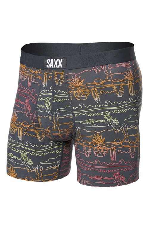 Saxx Ultra Soft Relaxed Fit Boxer Briefs In Summer Roadtrip-ebony