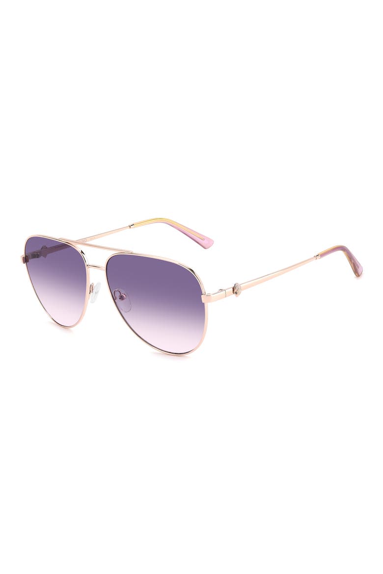 65mm Oversize Gradient Pilot Sunglasses, Alternate, color, GOLD COPPER/ PLUM