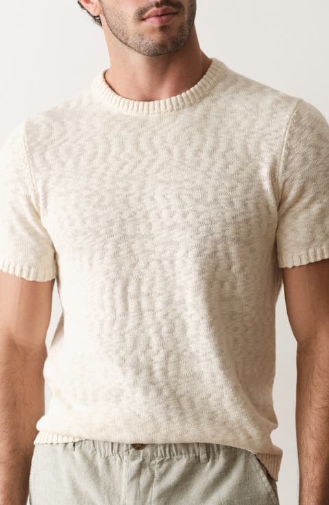 Short Sleeve Slub Cotton Sweater
