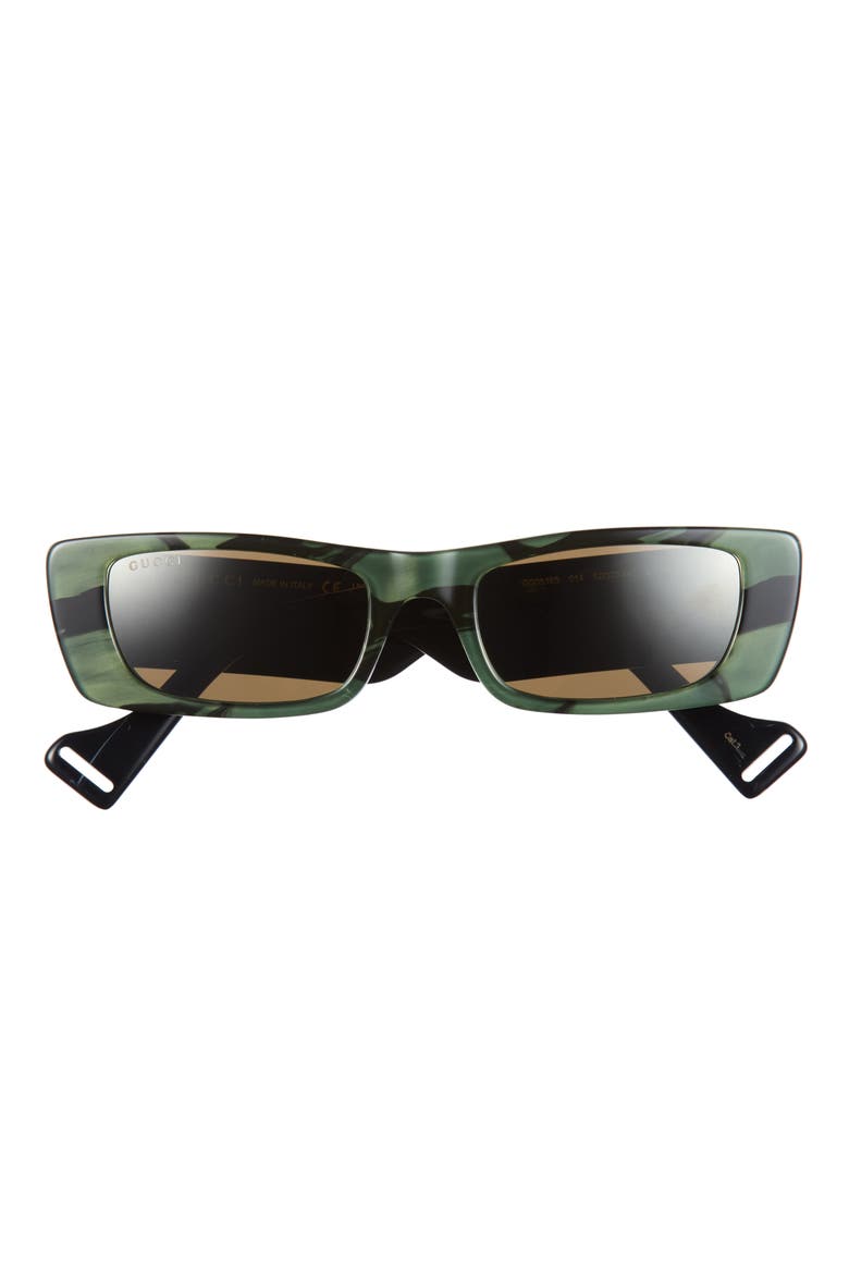 52mm Square Sunglasses, Main, color, GREEN GREEN BRONZE