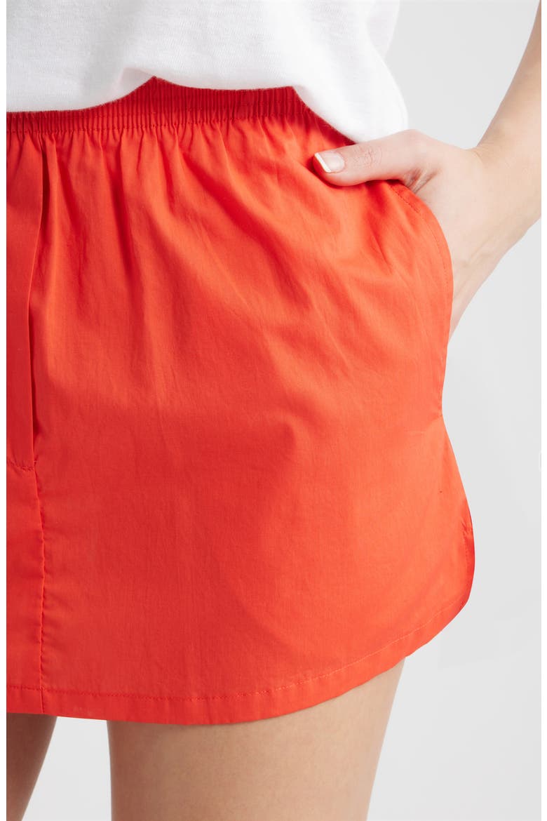 Cotton Miniskirt, Alternate, color, POPPY RED