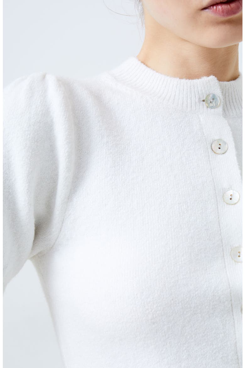 Vhari Puff Sleeve Cardigan, Alternate, color, WINTER WHITE