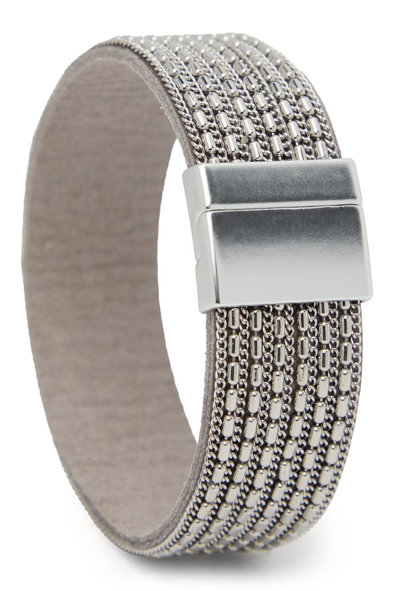 Multistrand Bracelet, Alternate, color, SILVER