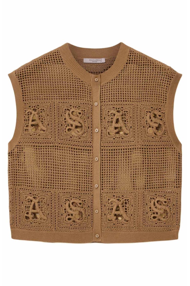 Kyra Open Stitch Sweater Vest, Alternate, color, PINTO BROWN