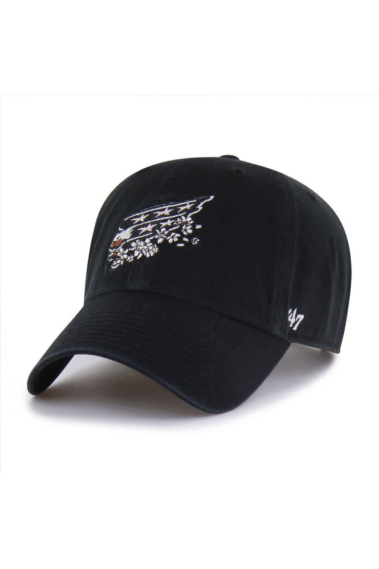 Men's '47  Black Washington Capitals Alternate Clean Up Adjustable Hat, Main, color, Black
