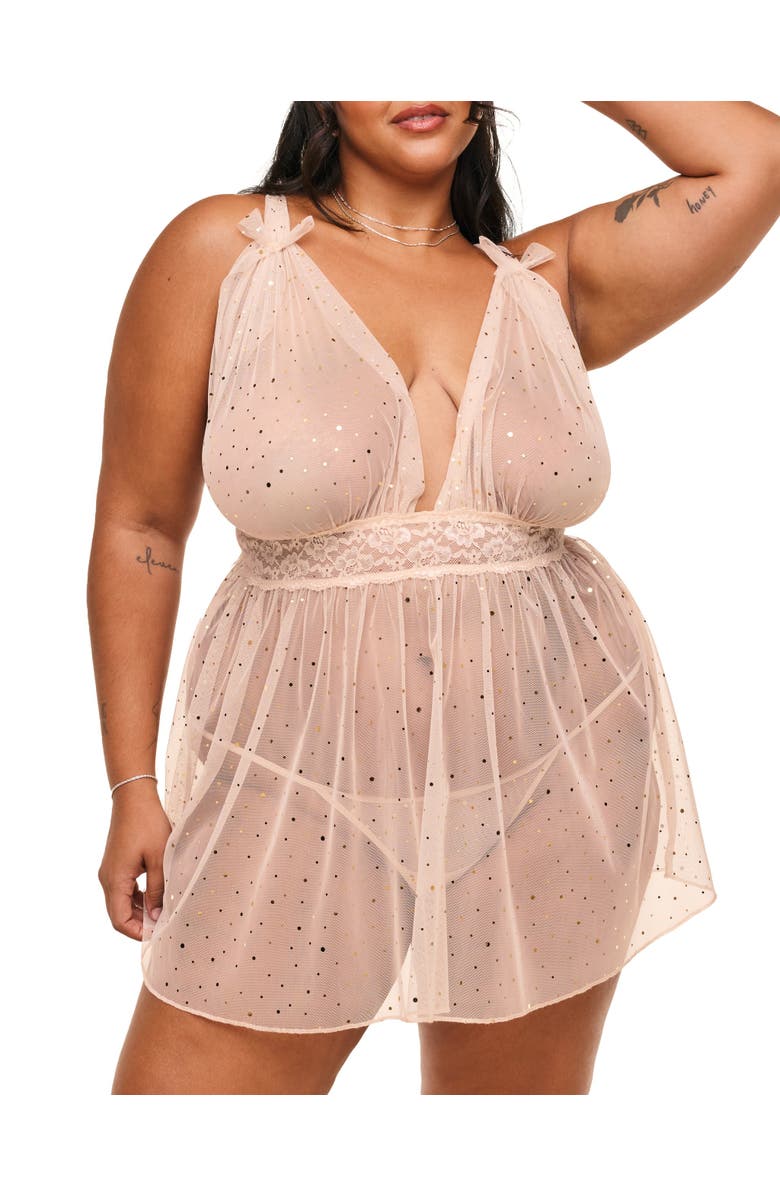 Adore Me Novah Babydoll & G-String Set Lingerie, Main, color,