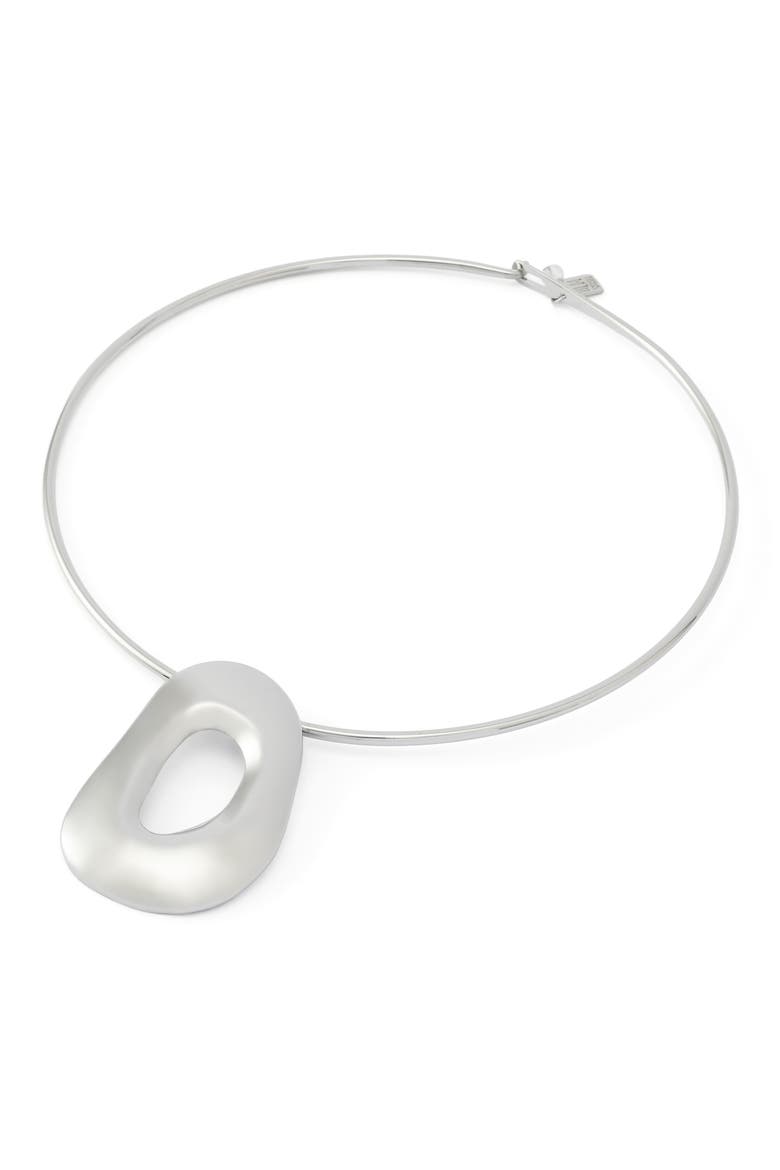 Sculptural Pendant Necklace, Alternate, color, RHODIUM