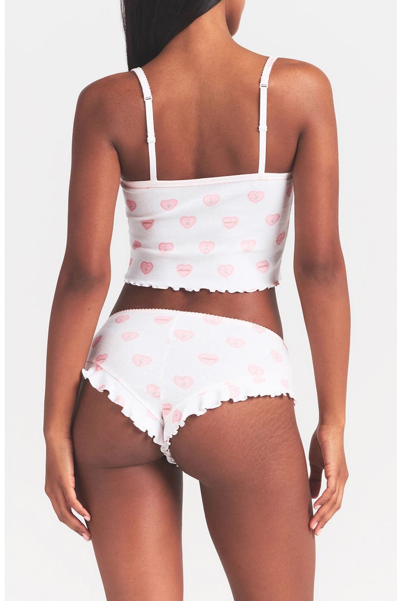 Pointelle Ruffle Pajamas, Alternate, color, SNOW LACE HEARTS