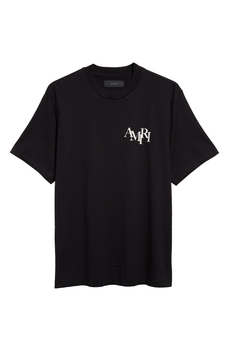 AMIRI Staggered Logo Cotton Graphic T-Shirt, Alternate, color, 
