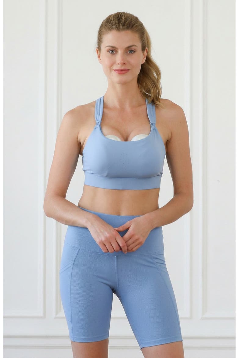 Chloe 3 Running Nursing Sports Bra, Alternate, color, Malibu Blue