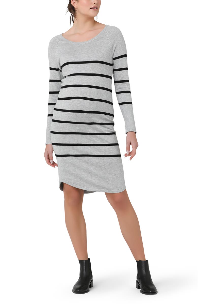 Ripe Maternity Valerie Tunic Dress, Alternate, color, Grey/Black