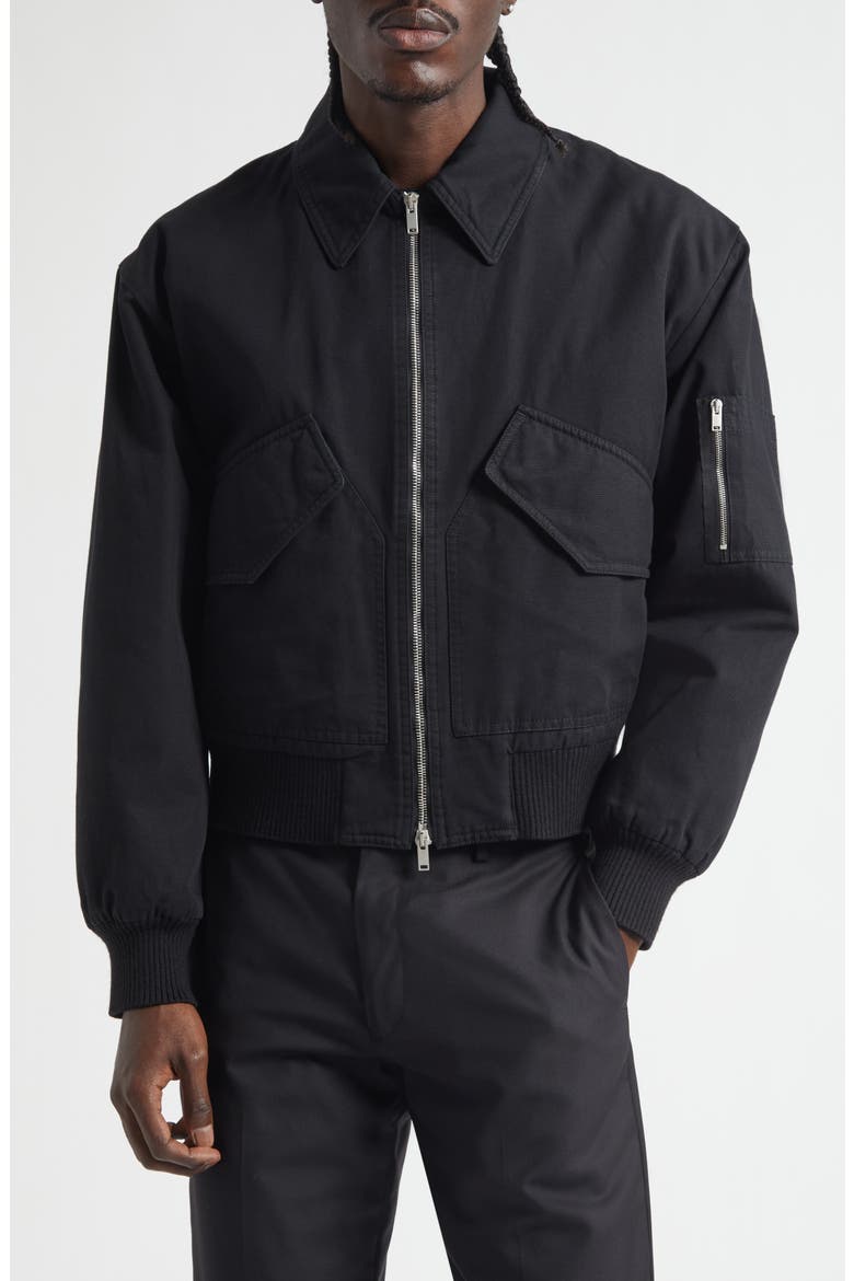 Revival Water Repellent Flight Jacket, Main, color, BLACK