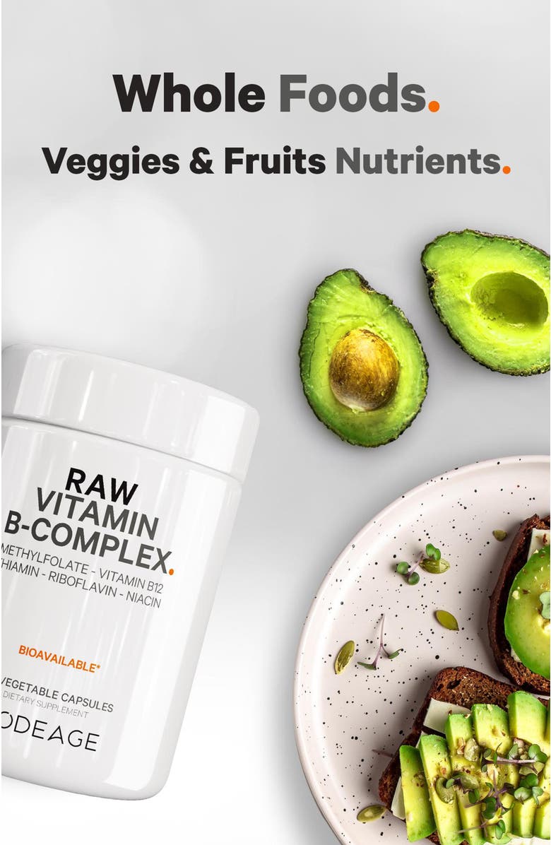 Codeage Raw Vitamin B-Complex Supplement, Alternate, color, White