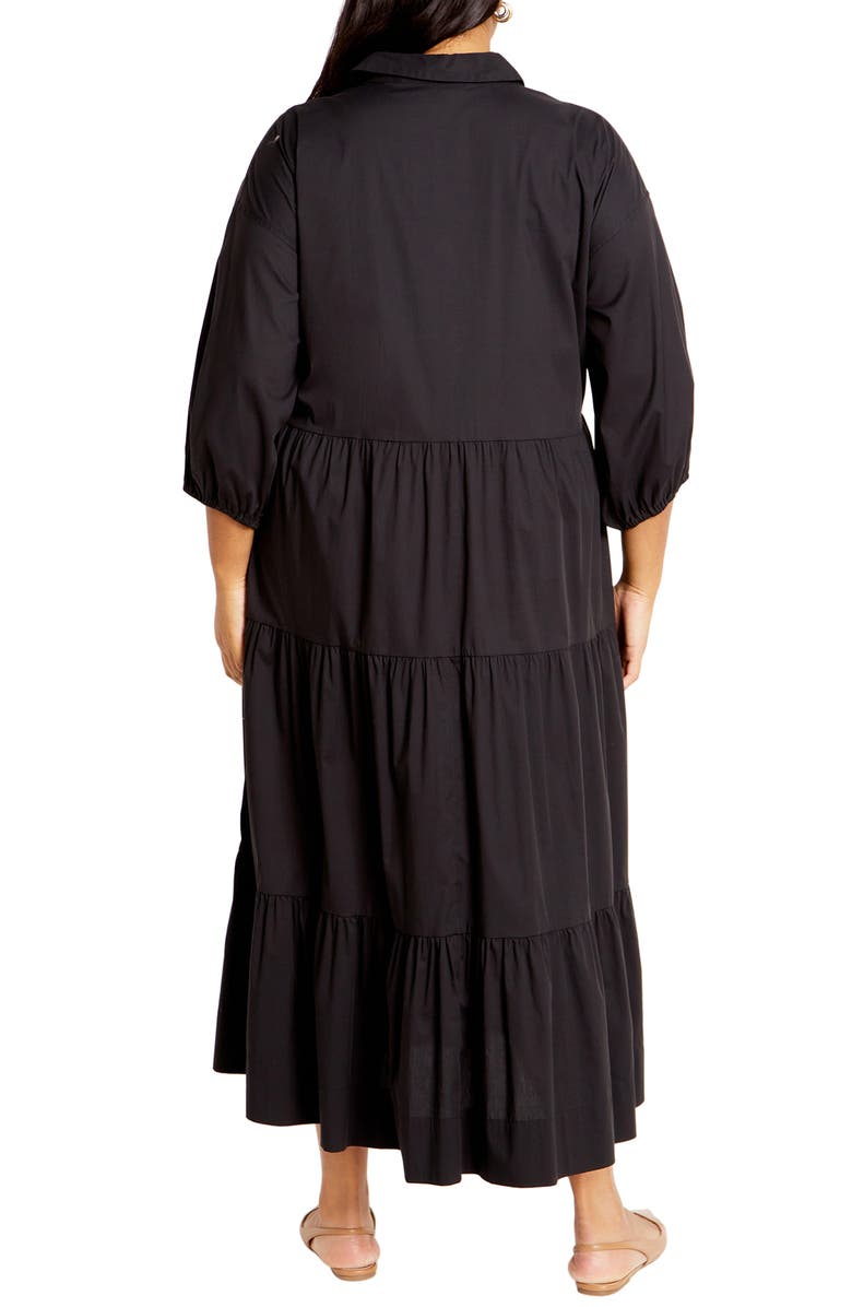 City Chic Kara Tiered Shirtdress, Alternate, color,