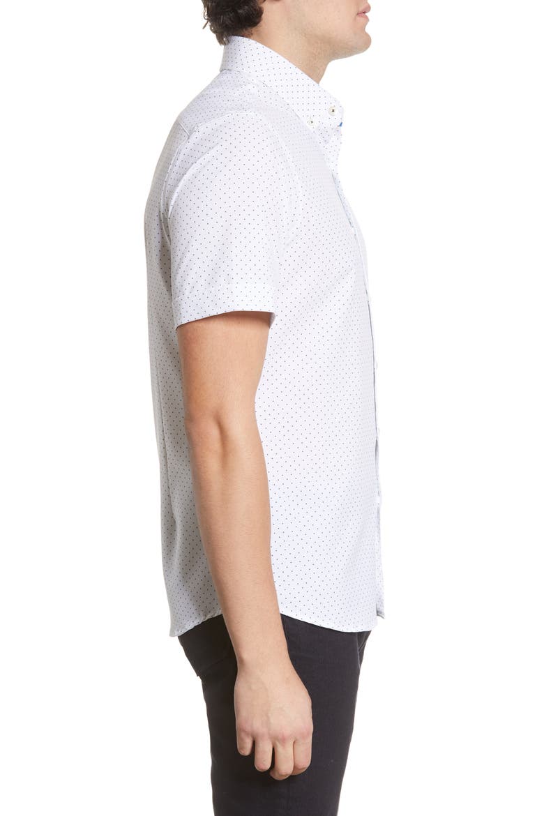 Short Sleeve Button-Down Shirt, Alternate, color, WHITE