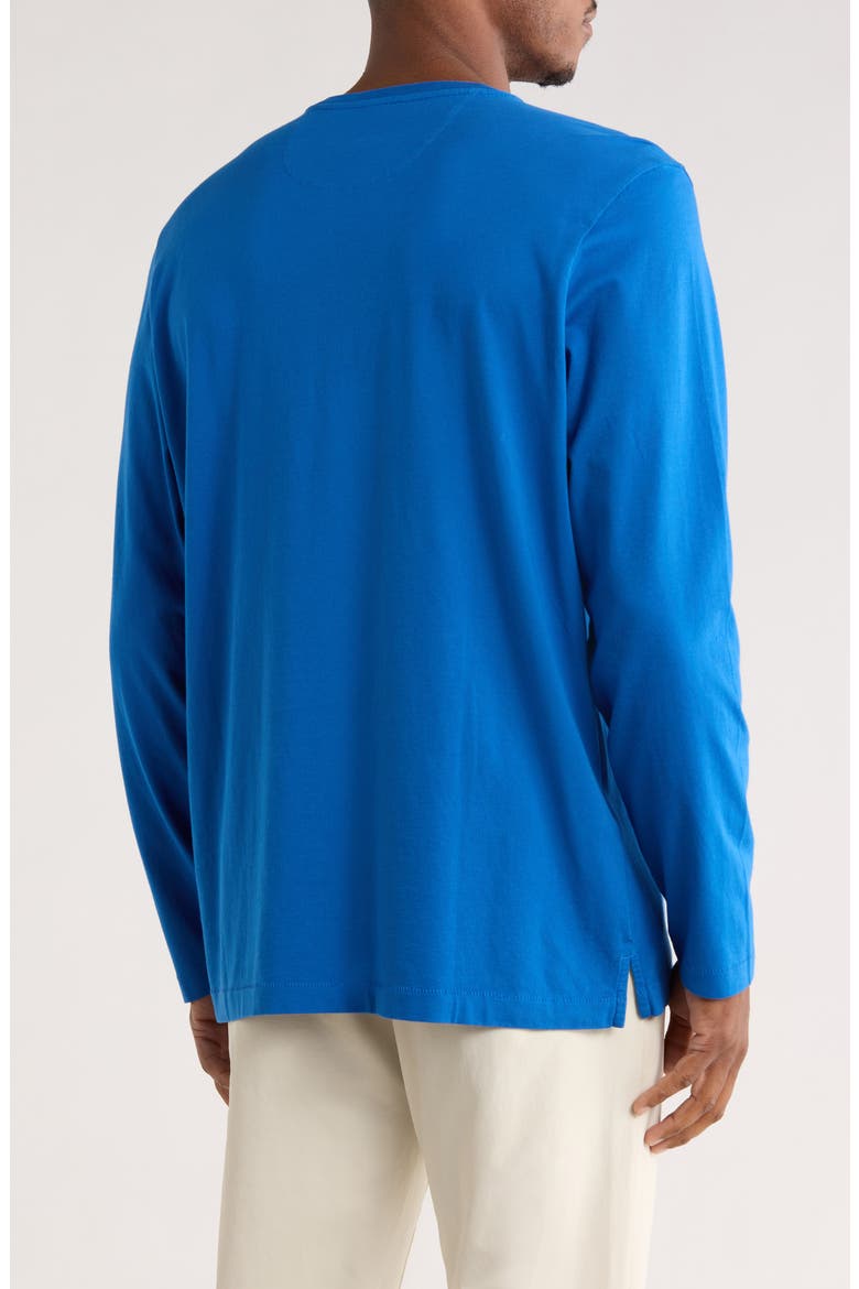 Bali Skyline Long Sleeve V-Neck T-Shirt, Alternate, color, COBALT SEA