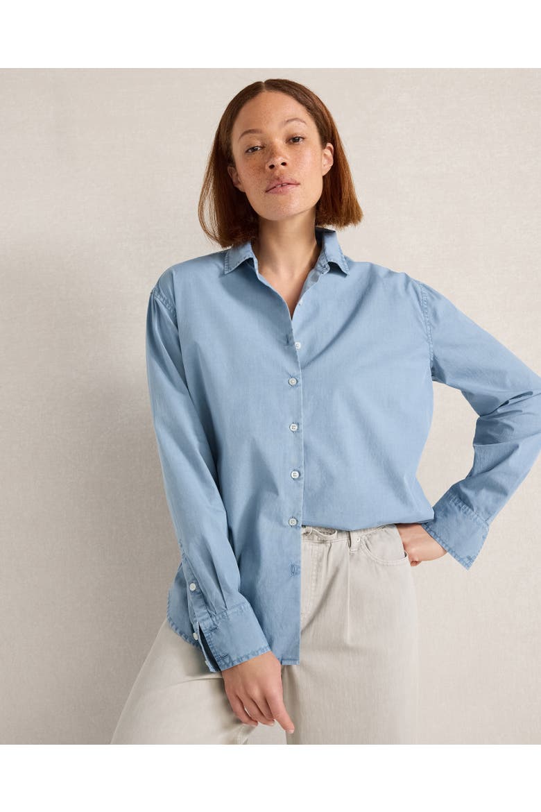 The Daily Shirt in Garment-Dyed Organic Cotton Poplin, Main, color, Garment Dye River
