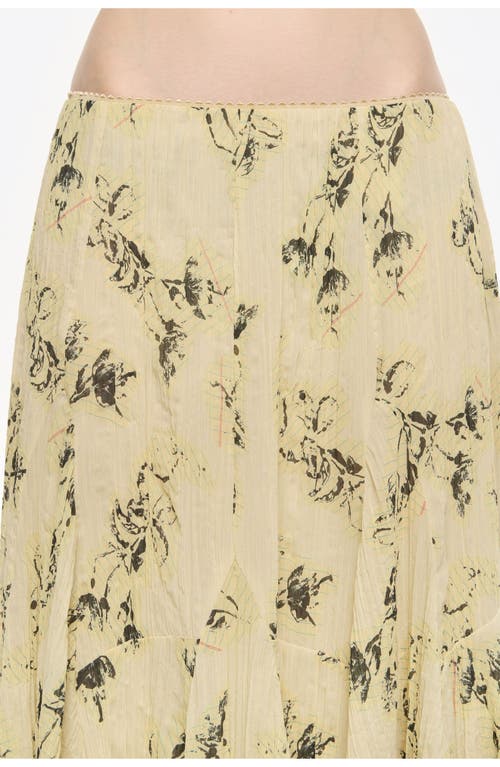 Bimba Y Lola Notebook Pleated Asymmetric Skirt In Yellow