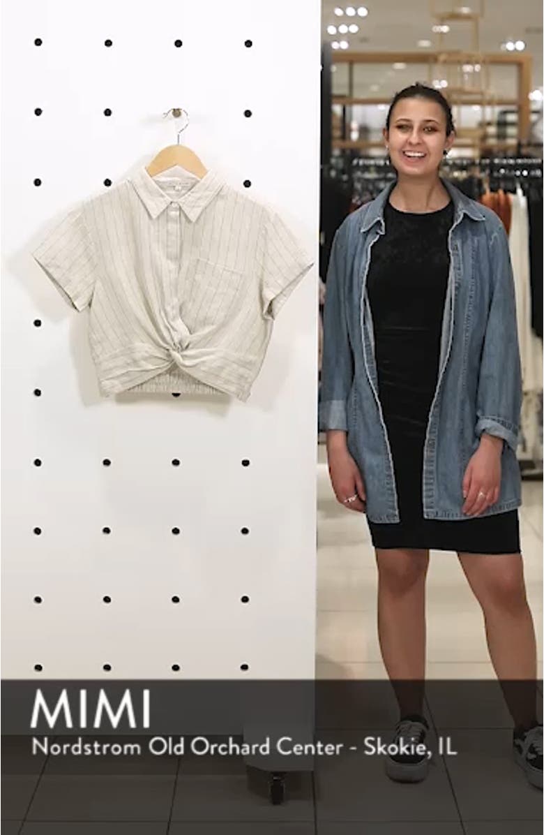 Linen Twist Hem Crop Top, sales video thumbnail