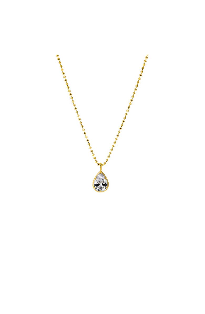 BY ADINA EDEN CZ Solitare Bezel Pendant Ball Chain Necklace, Main, color, Gold