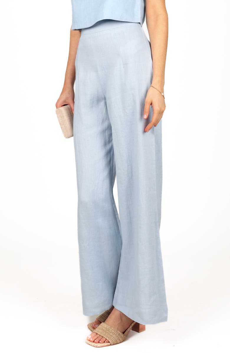 Petal & Pup Devlin Wide Leg Linen Pants, Alternate, color, Blue