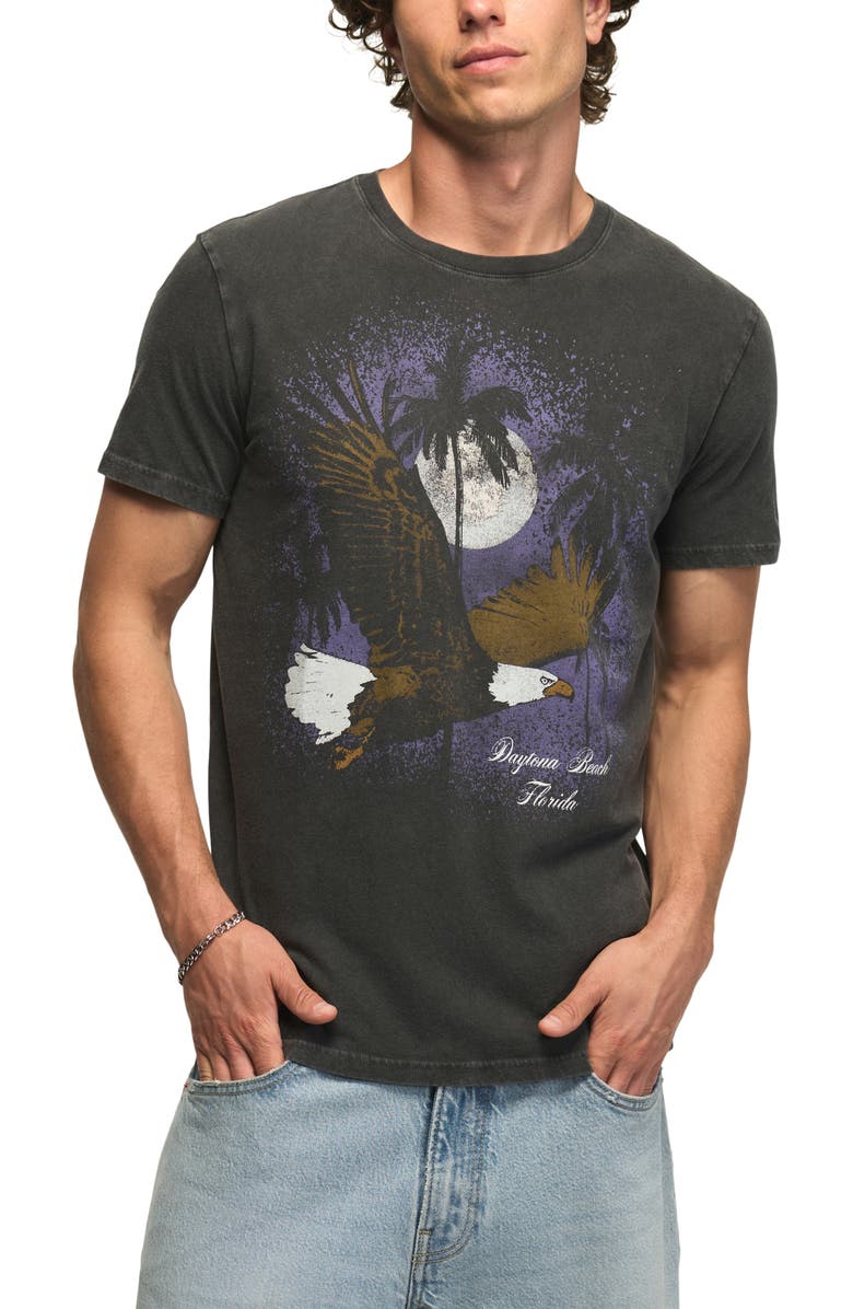 Lucky Brand Night Eagle Cotton Graphic T-Shirt, Main, color, Jet Black