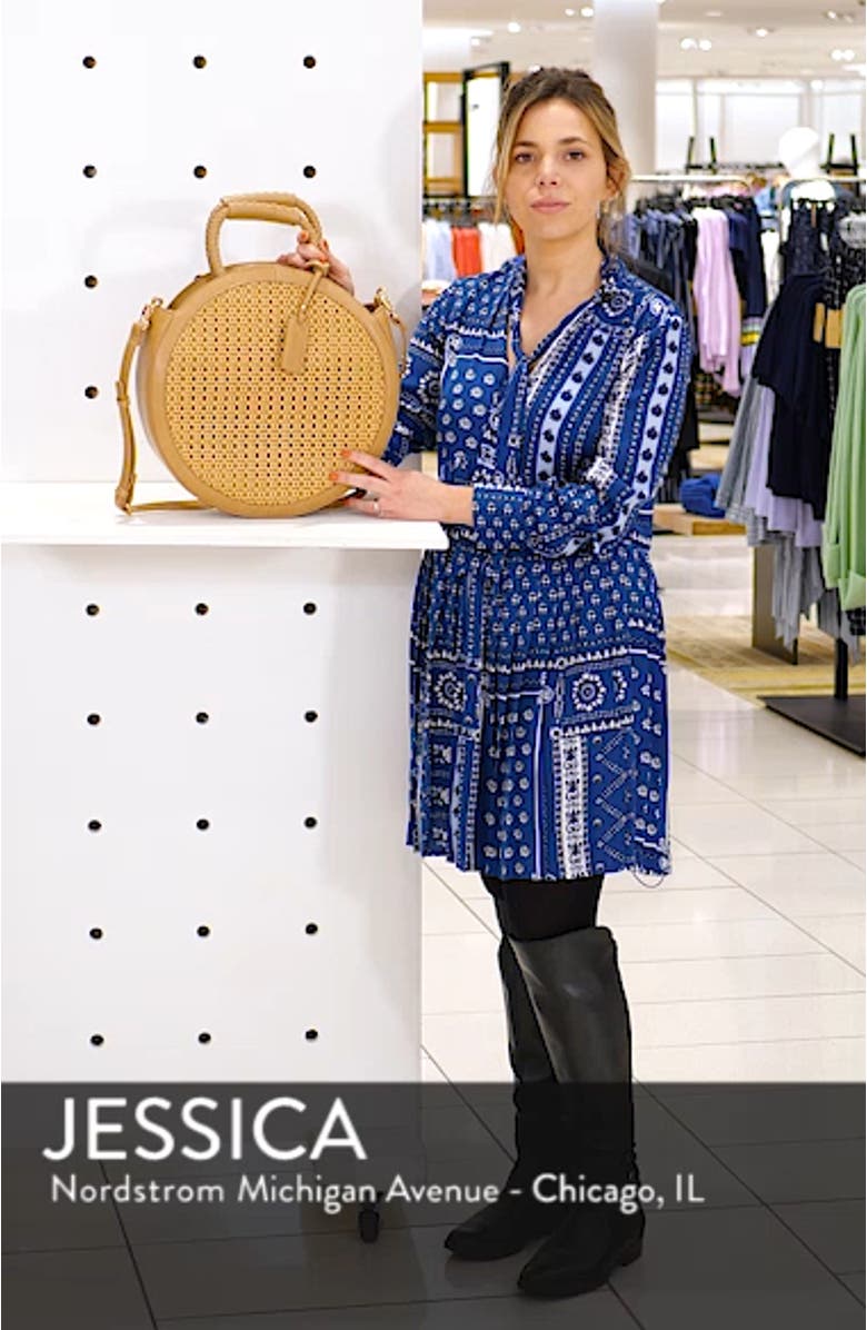 Nikole Faux Leather Circle Tote, sales video thumbnail